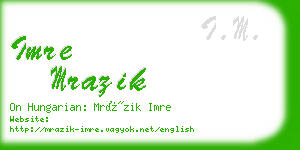 imre mrazik business card